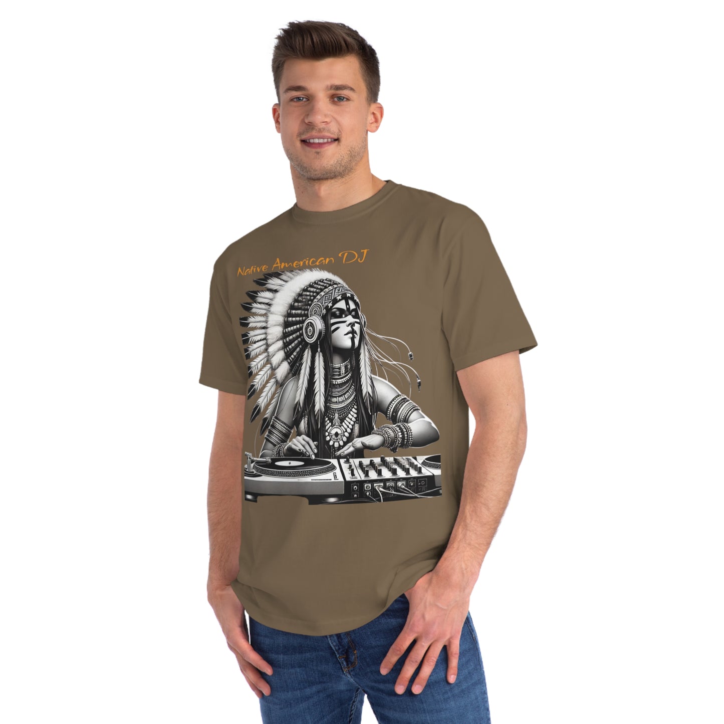 Native American DJ T-Shirt - Artistic Native Design, Music Lover's Tee