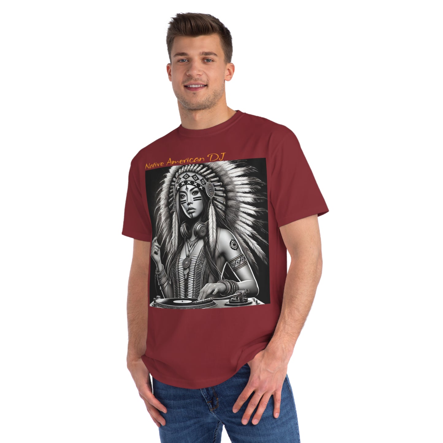 Native American DJ - Artistic Native Design, Music Lover's Tee