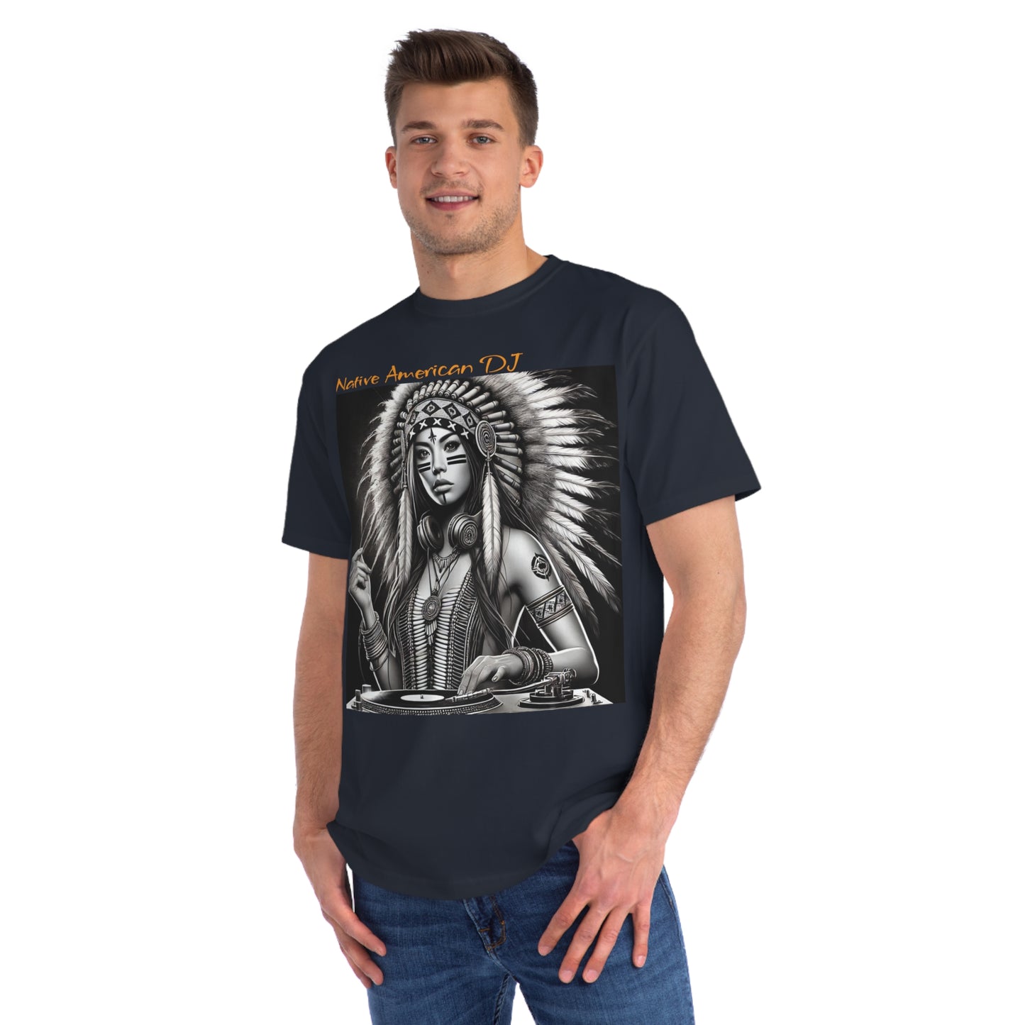 Native American DJ - Artistic Native Design, Music Lover's Tee