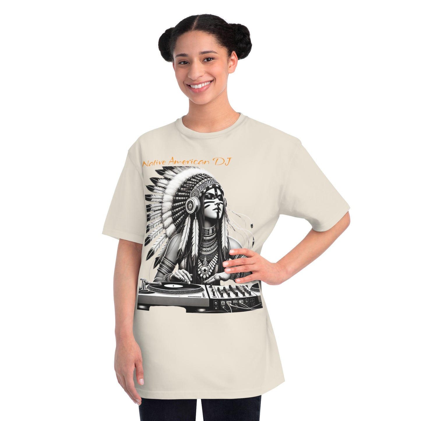 Native American DJ T-Shirt - Artistic Native Design, Music Lover's Tee