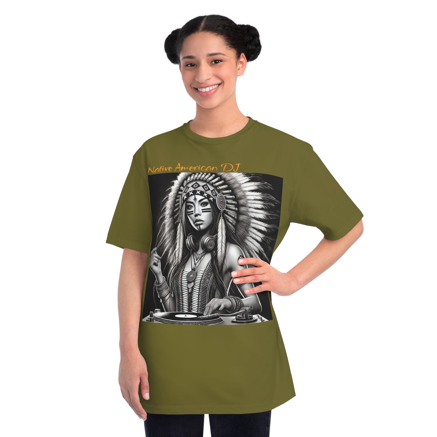Native American DJ - Artistic Native Design, Music Lover's Tee
