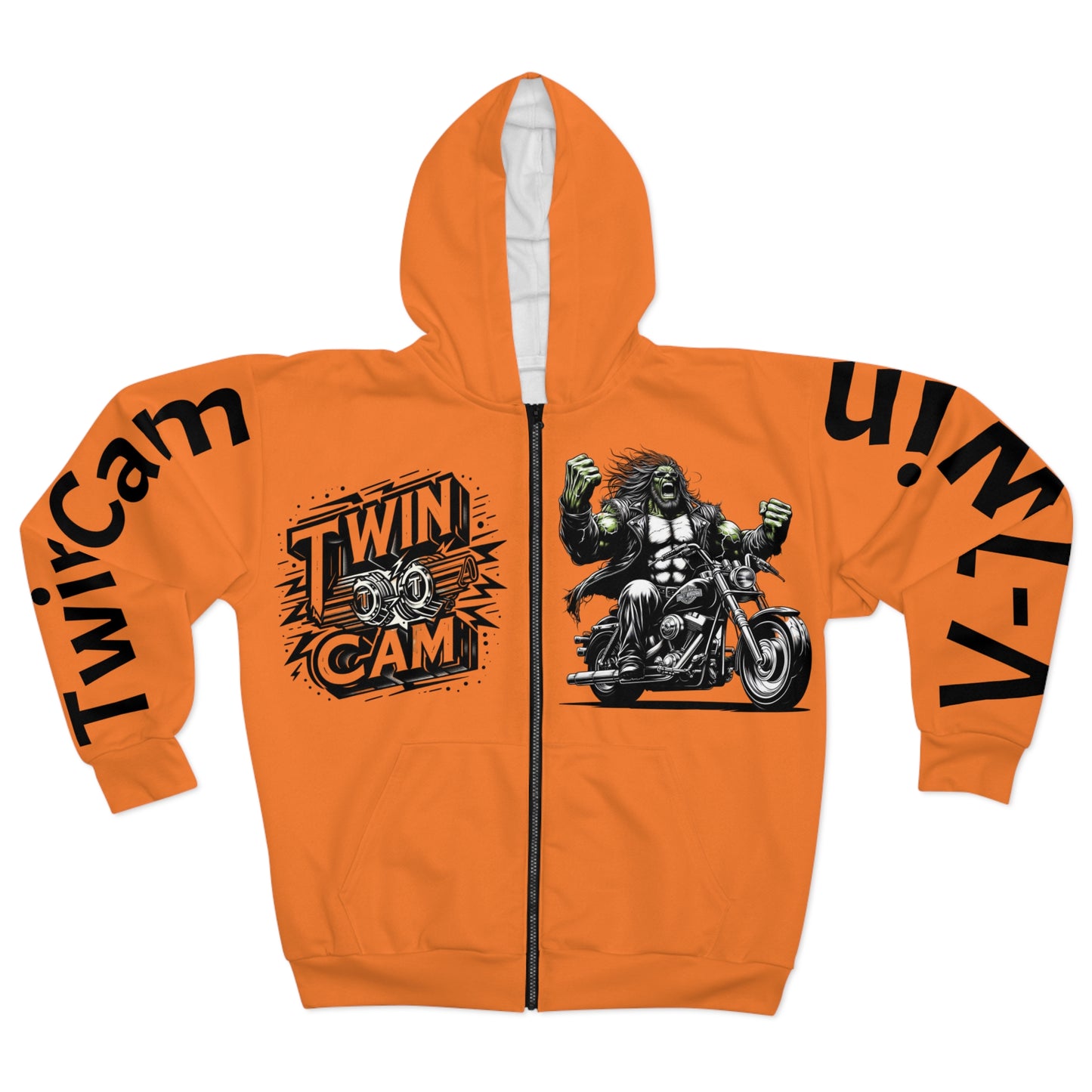 Twin Cam Unisex Zip Hoodie - Twin Cam Apparel for Bikers