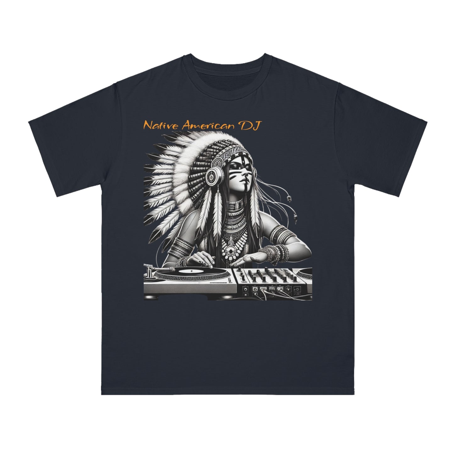 Native American DJ T-Shirt - Artistic Native Design, Music Lover's Tee