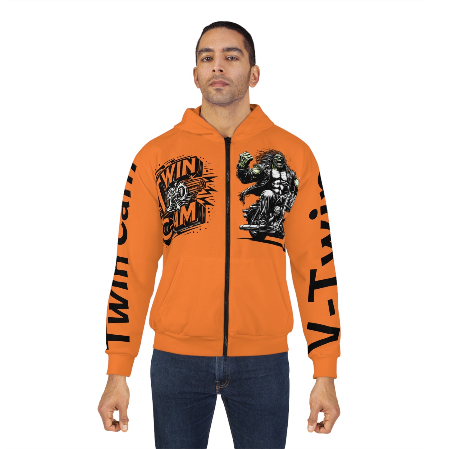 Twin Cam Unisex Zip Hoodie - Twin Cam Apparel for Bikers