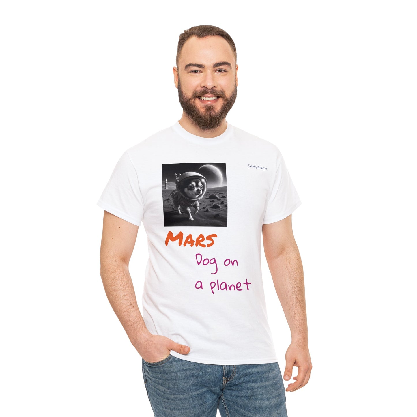 Dog on a Planet Unisex Heavy Cotton Tee