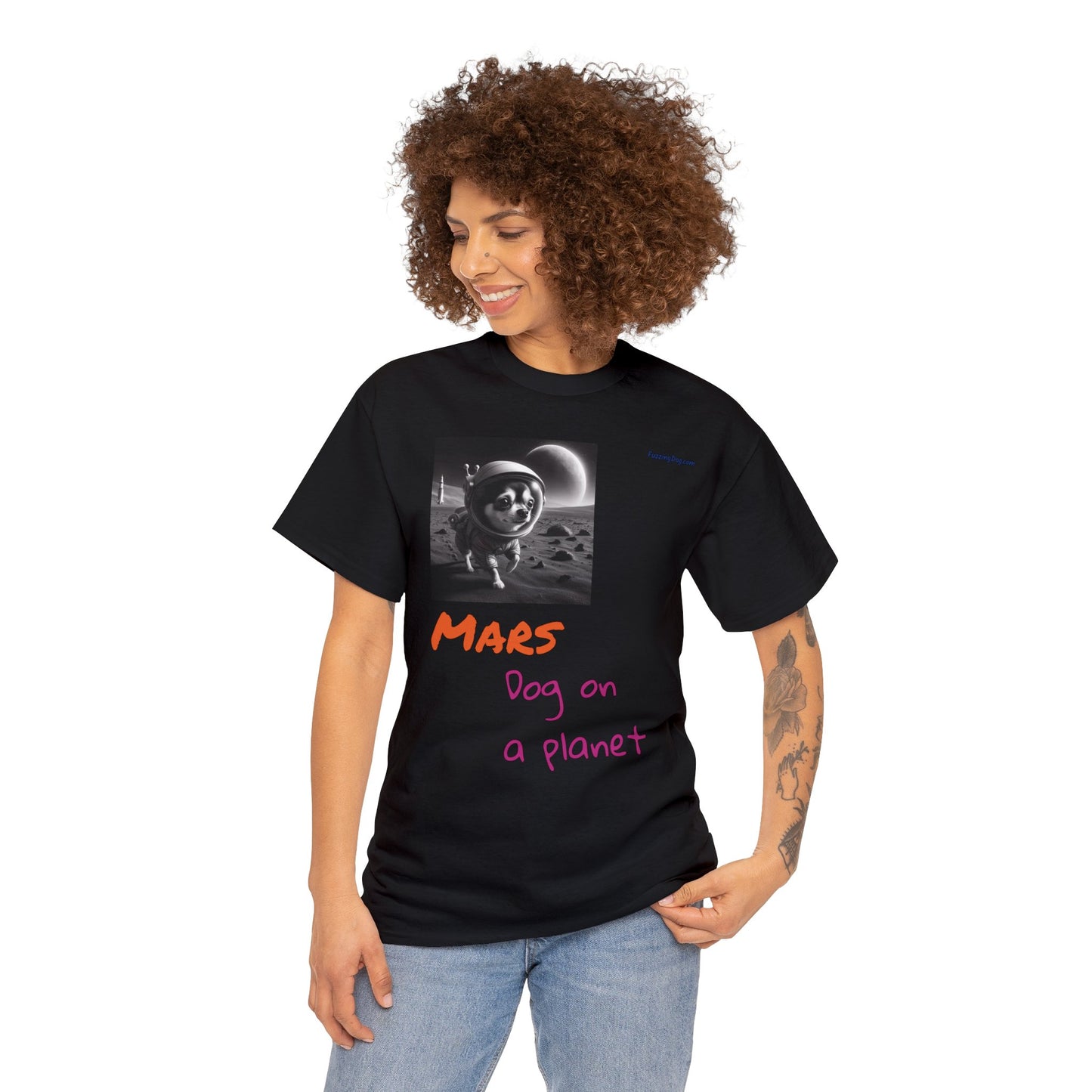 Dog on a Planet Unisex Heavy Cotton Tee
