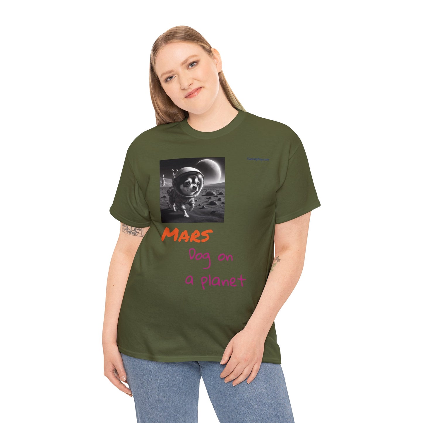 Dog on a Planet Unisex Heavy Cotton Tee
