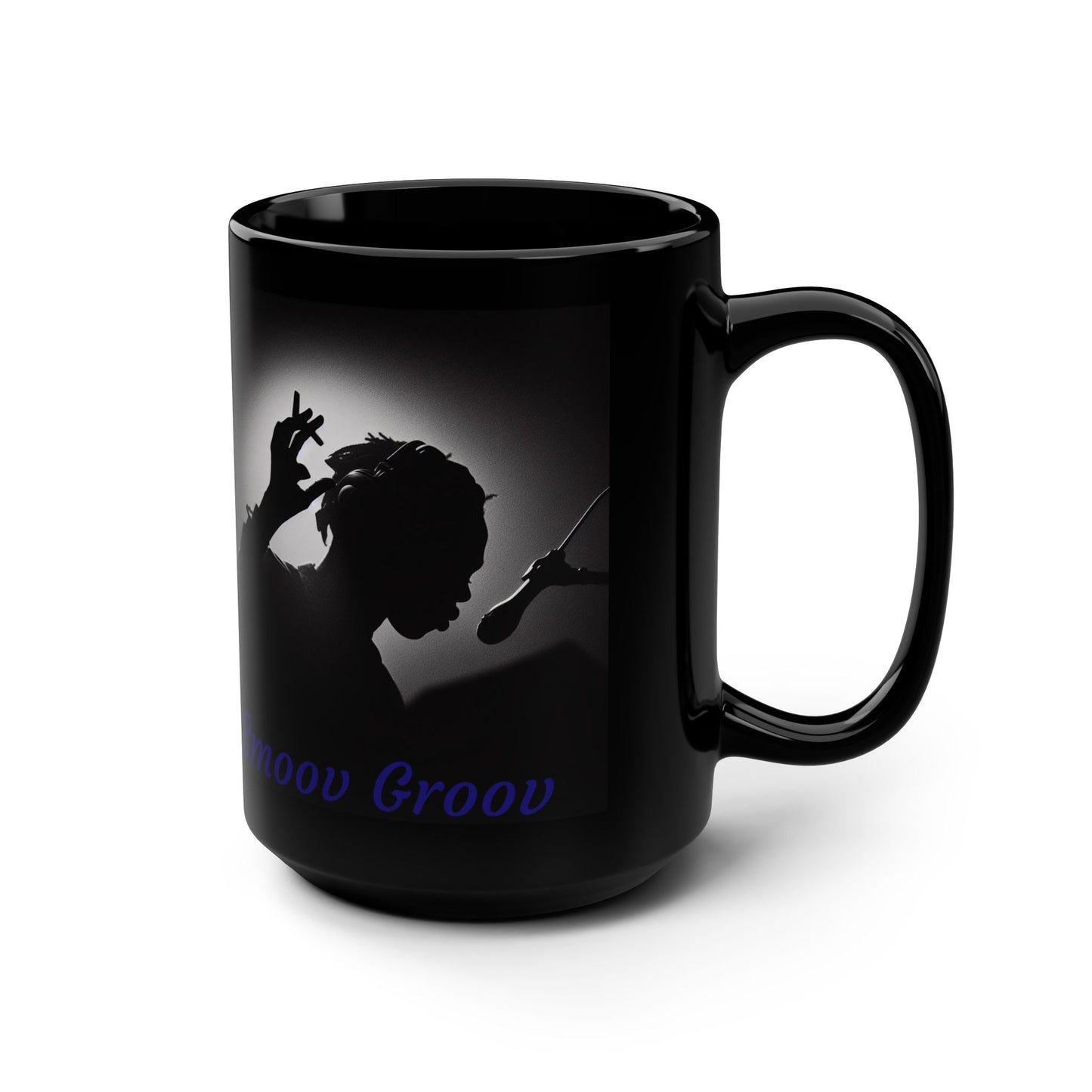Black Mug 15oz Coffee Mug Smoov Groov Black Artist DJ Nightclub Black Art Rapper and DJ Music