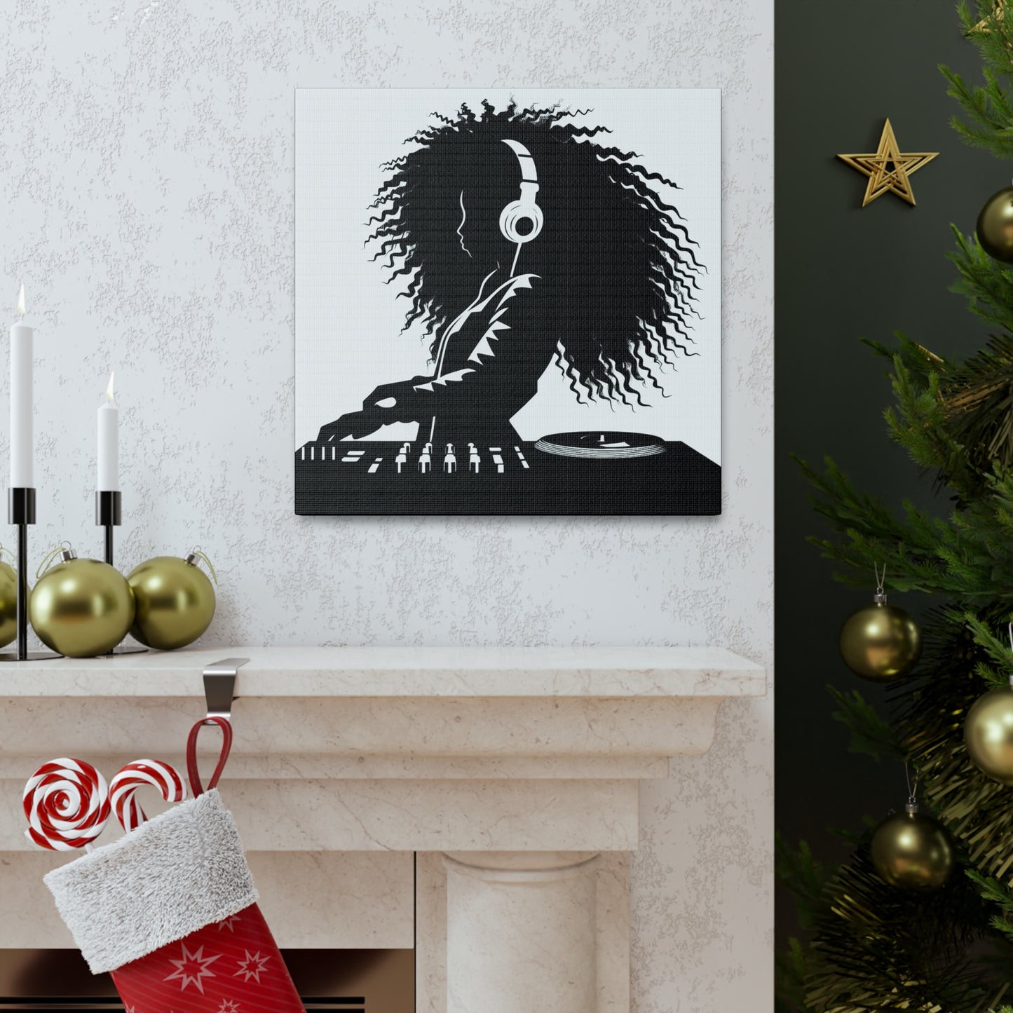 Smoov DJ Girl Canvas Wall Art