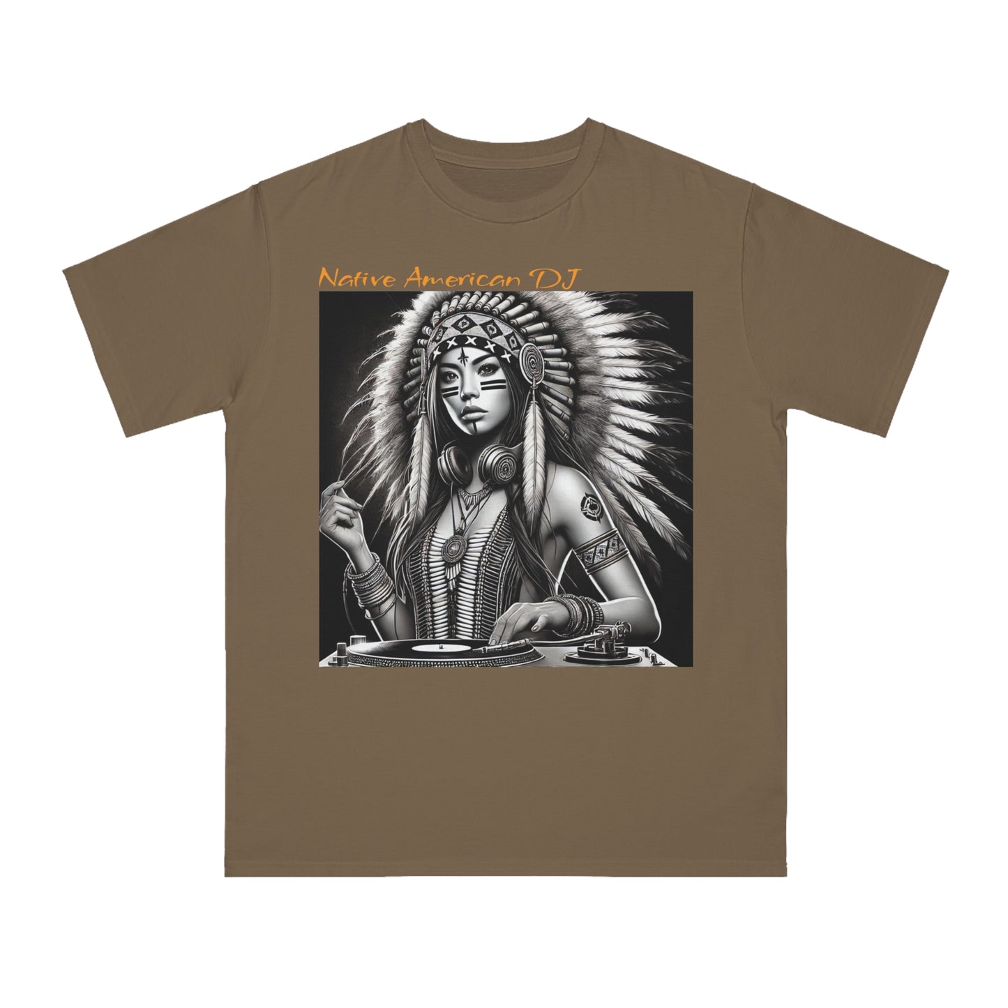 Native American DJ - Artistic Native Design, Music Lover's Tee