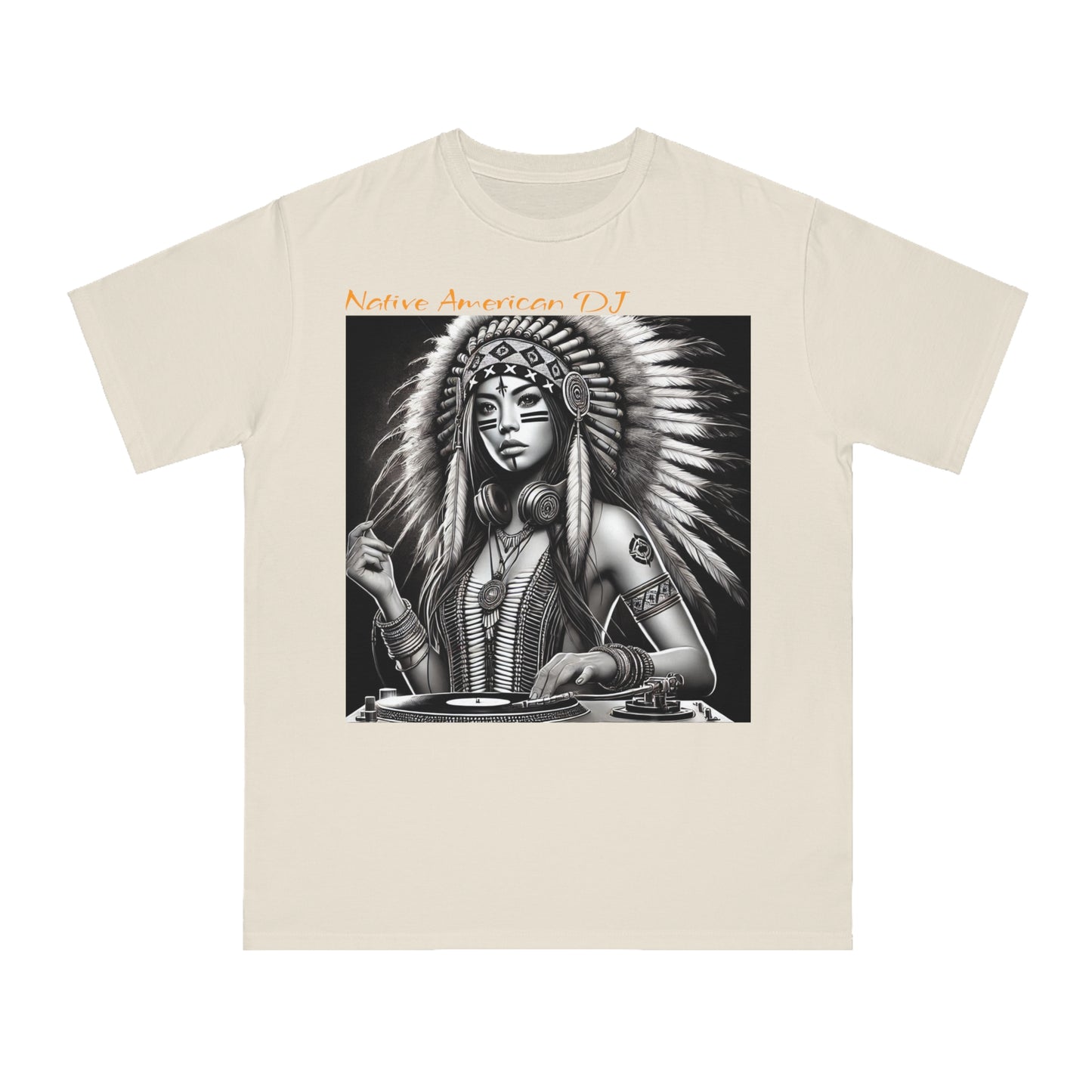 Native American DJ - Artistic Native Design, Music Lover's Tee