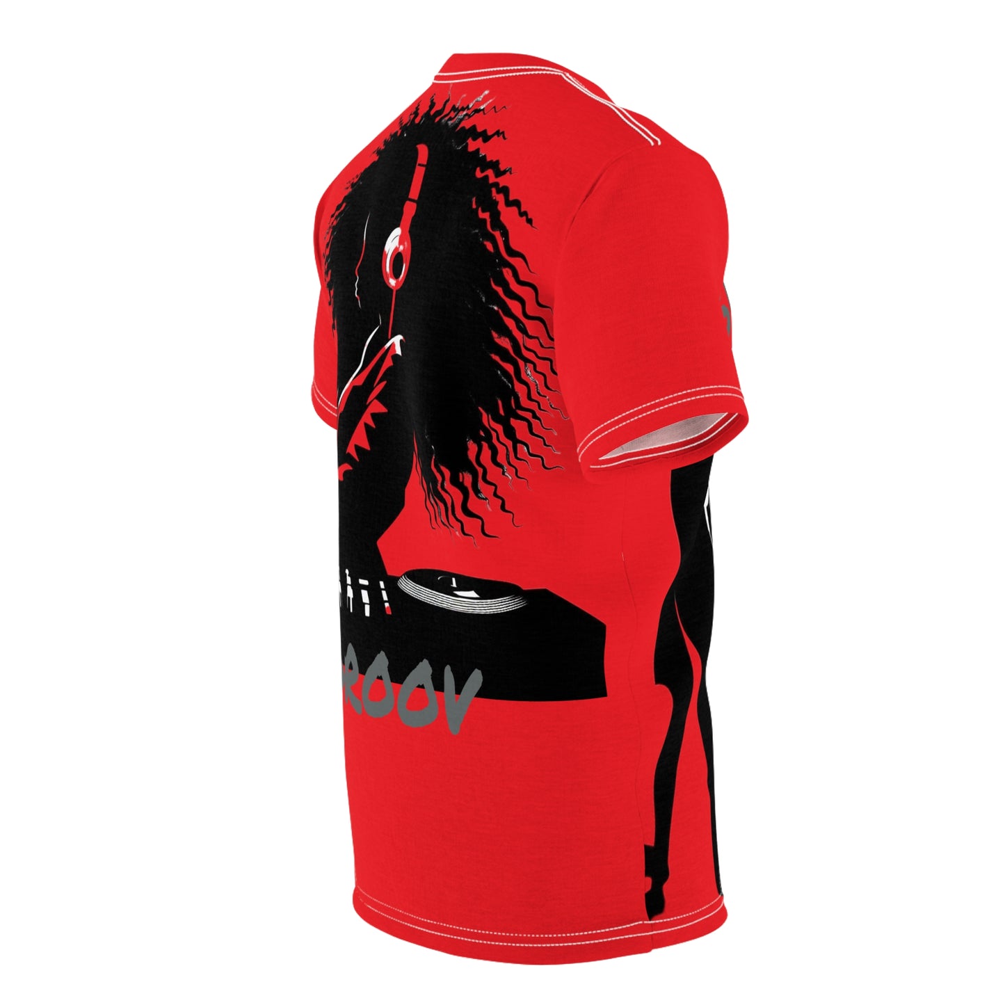 Smoov Groov in Red - Front/Back Unisex Cut & Sew Tee (AOP)