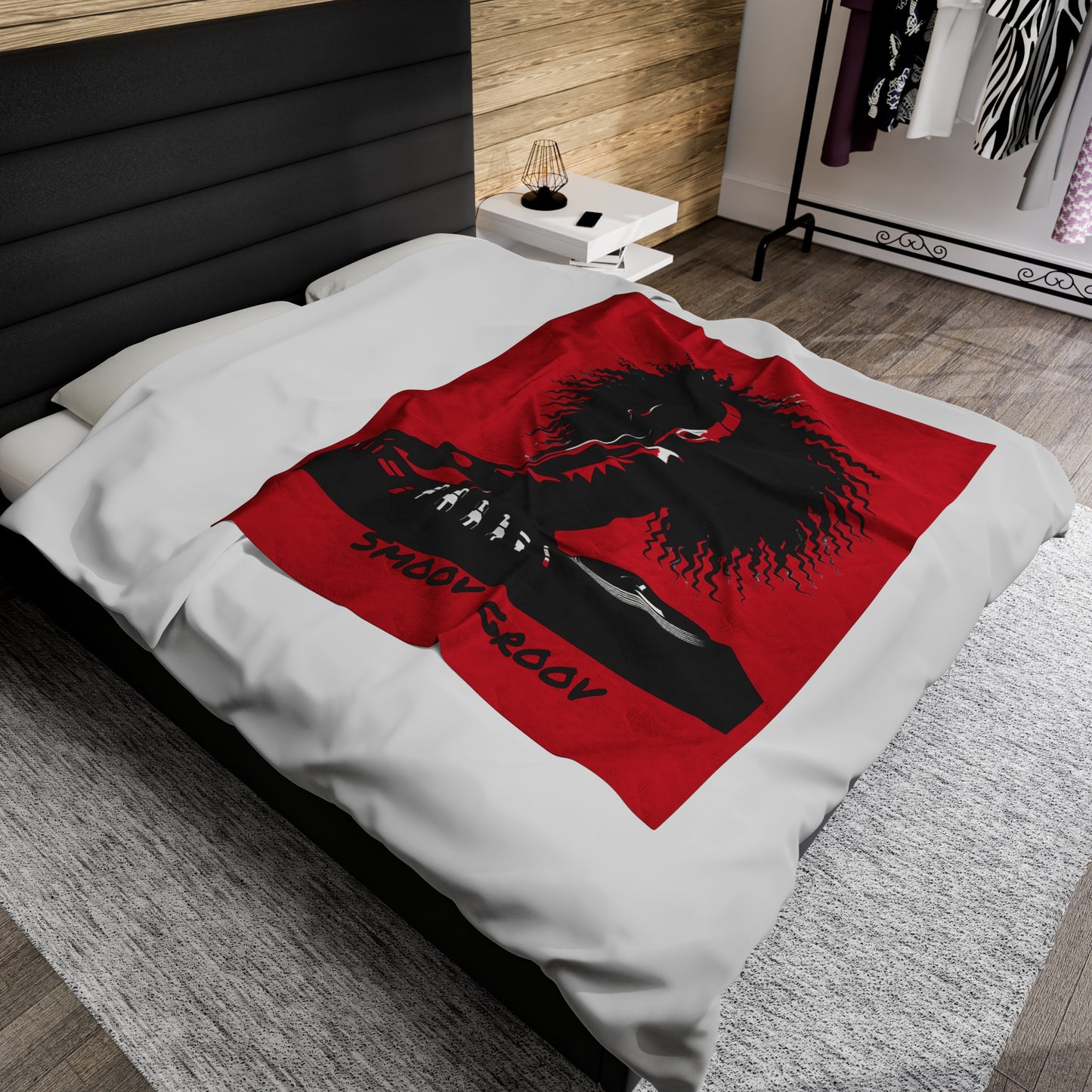 Smoov Red Velveteen Plush Blanket
