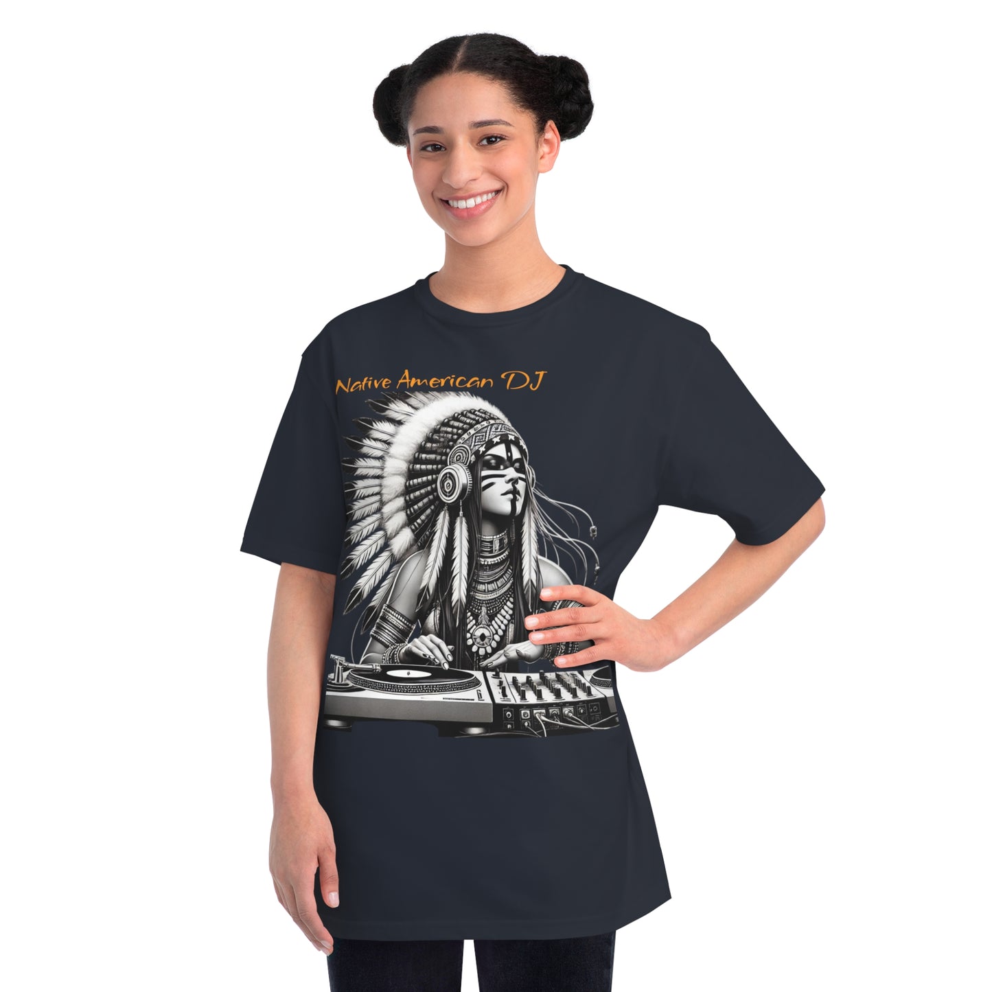 Native American DJ T-Shirt - Artistic Native Design, Music Lover's Tee