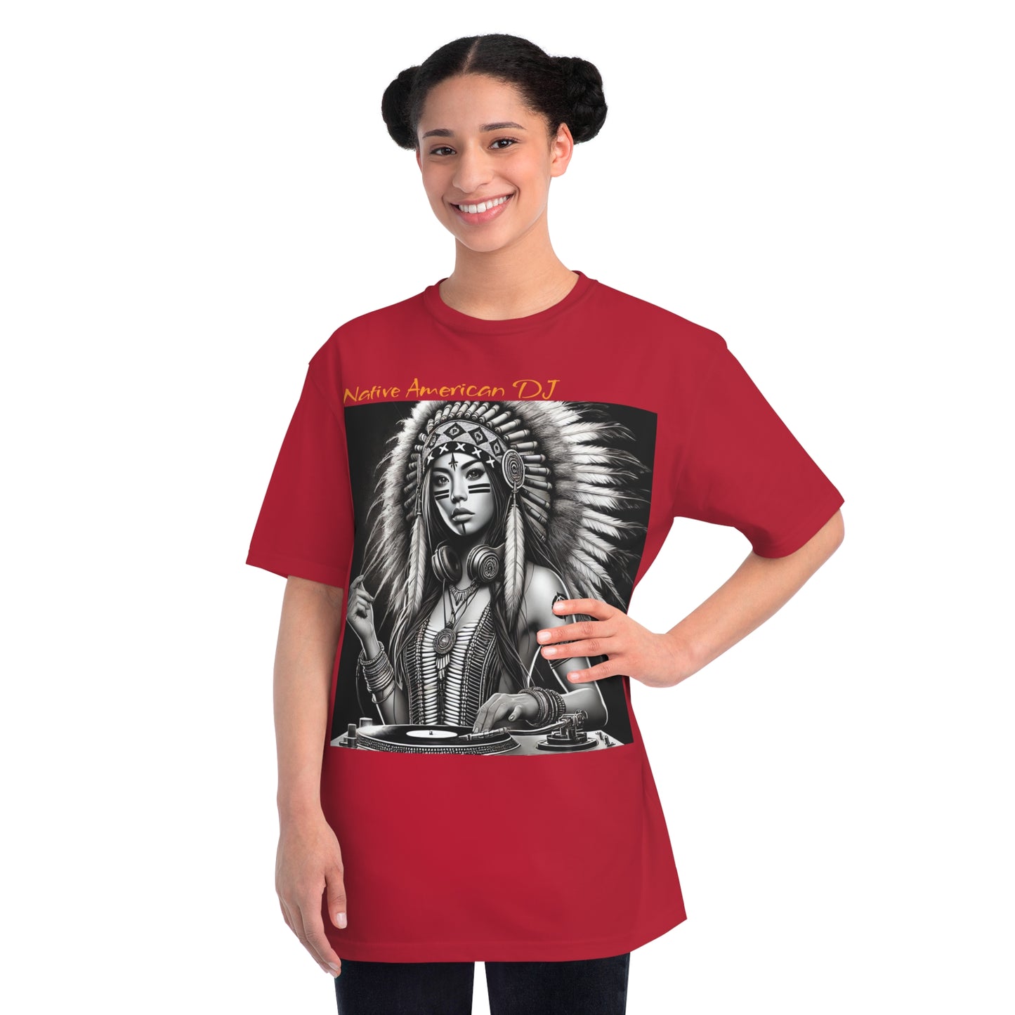Native American DJ - Artistic Native Design, Music Lover's Tee