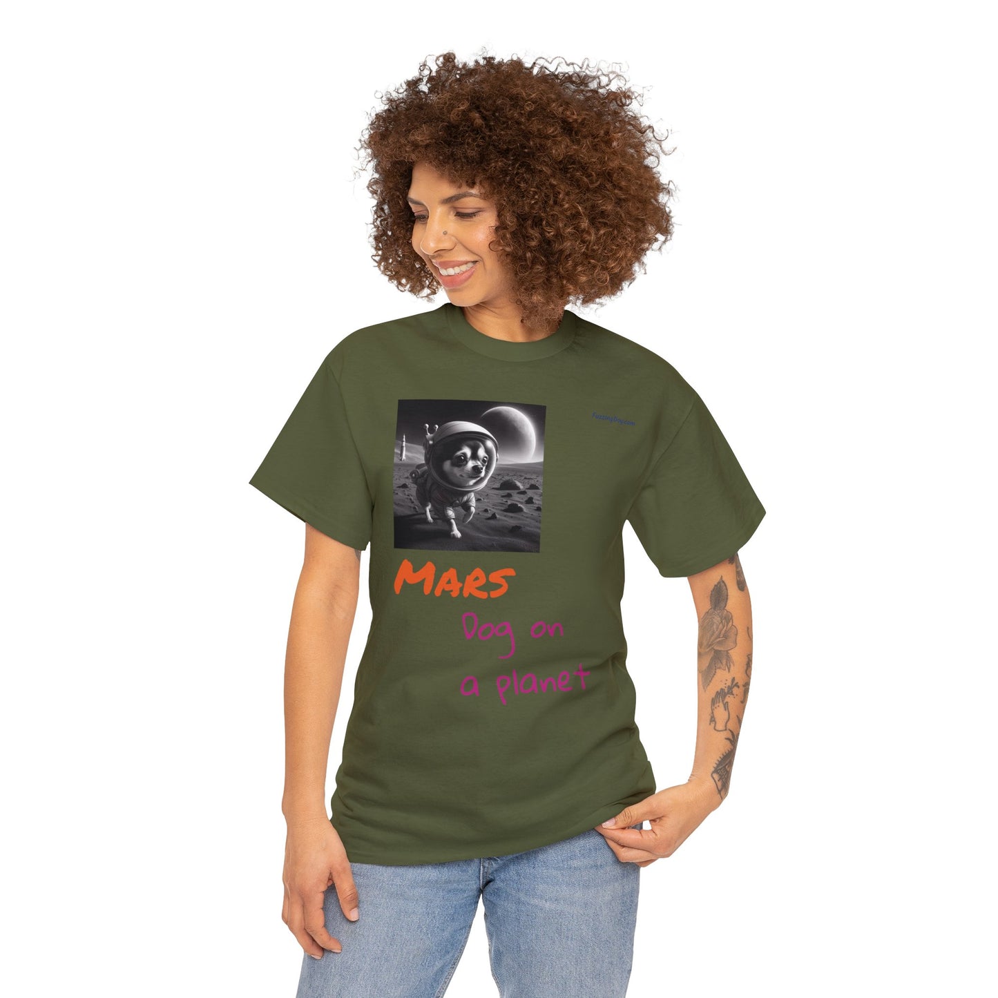 Dog on a Planet Unisex Heavy Cotton Tee