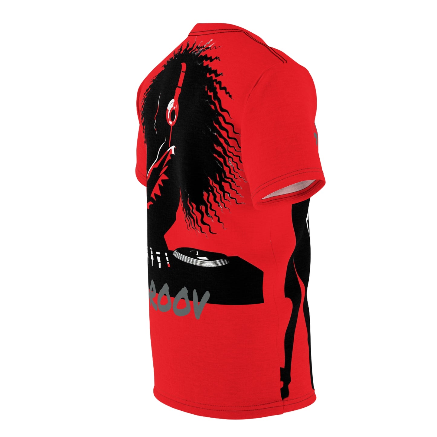 Smoov Groov in Red - Front/Back Unisex Cut & Sew Tee (AOP)