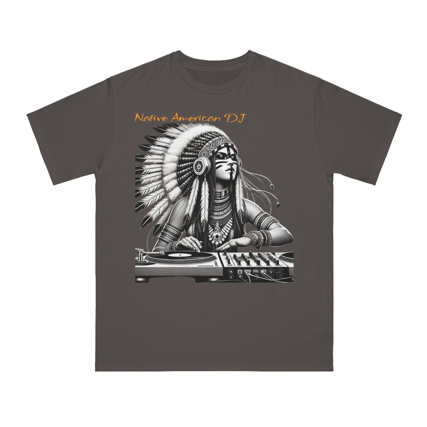 Native American DJ T-Shirt - Artistic Native Design, Music Lover's Tee