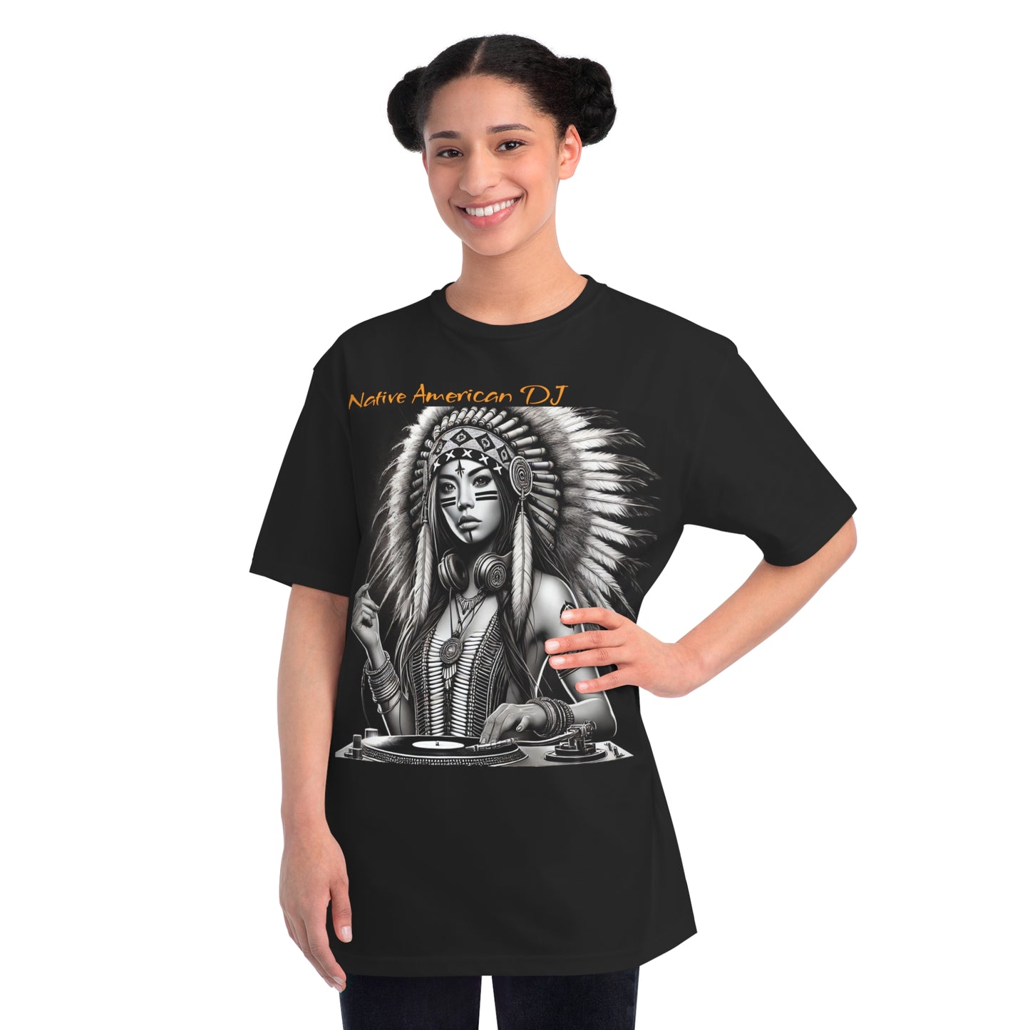 Native American DJ - Artistic Native Design, Music Lover's Tee