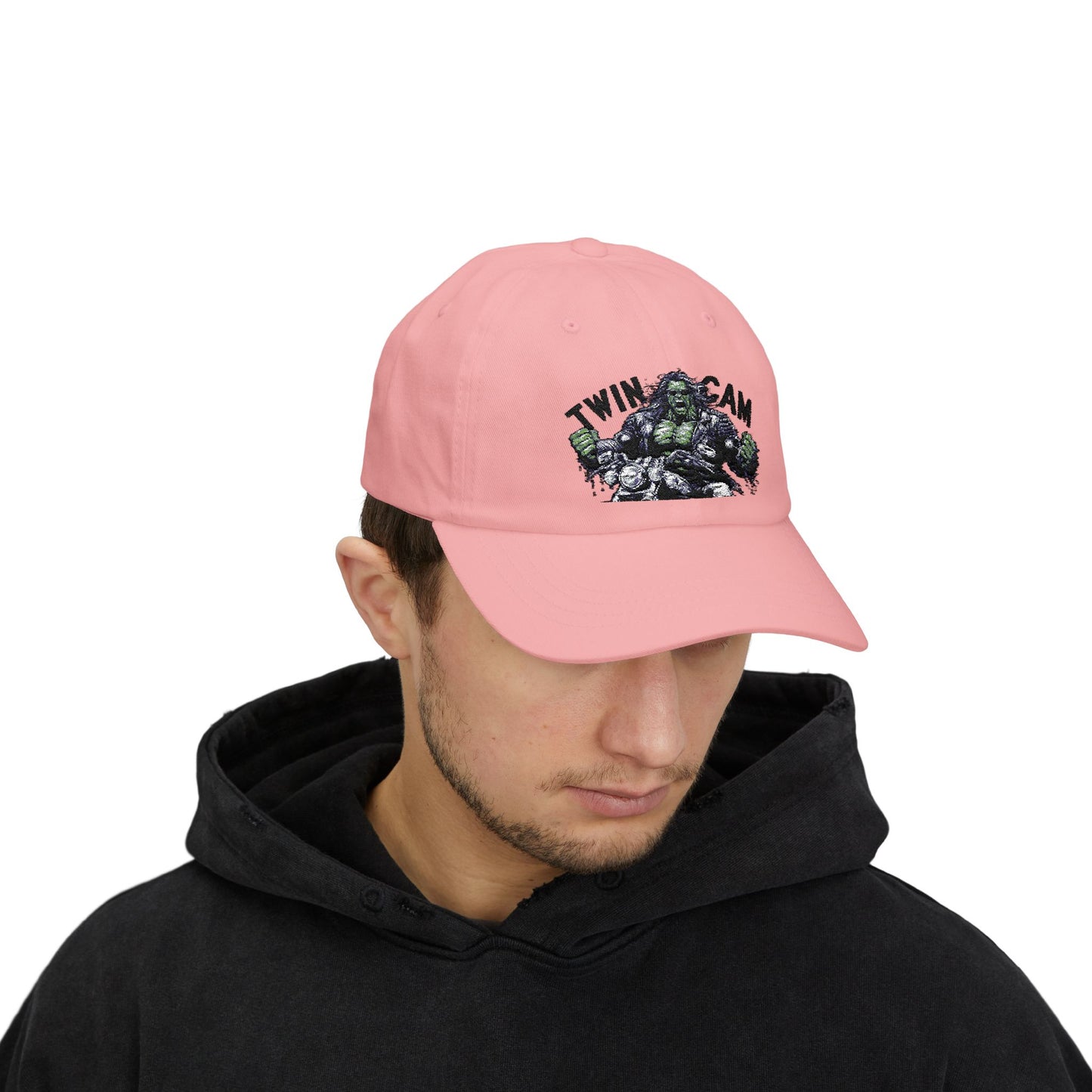 Twin Cam Classic Dad Cap - Stylish White Cap for Motorcycle Enthusiasts