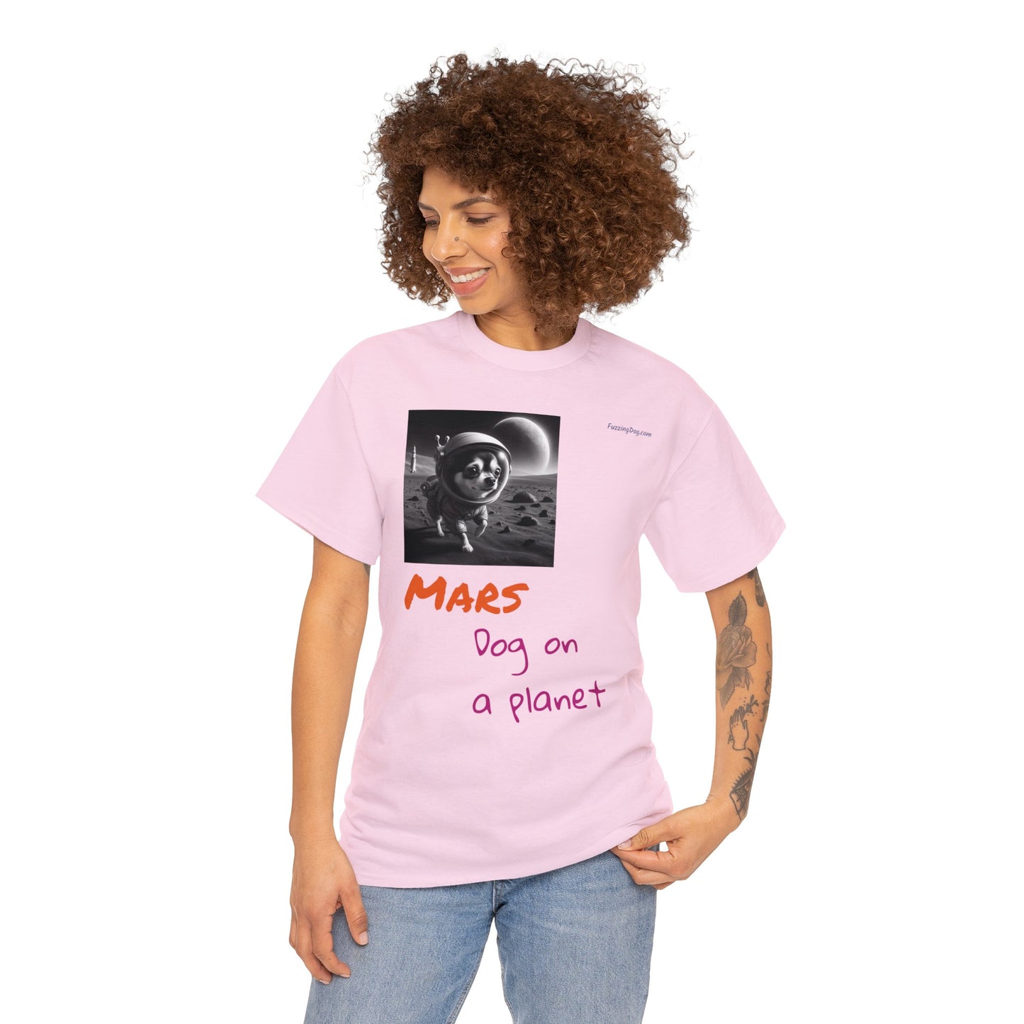 Dog on a Planet Unisex Heavy Cotton Tee