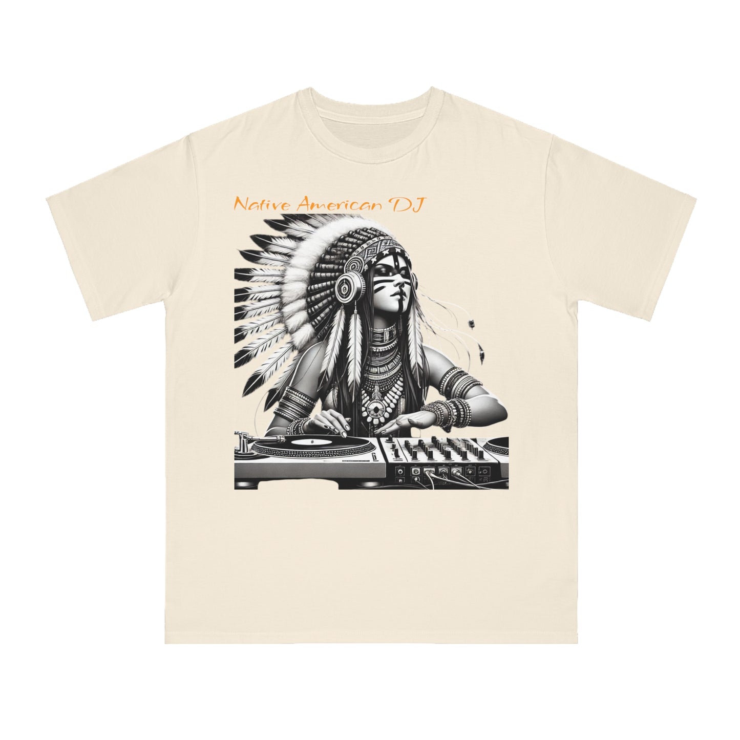 Native American DJ T-Shirt - Artistic Native Design, Music Lover's Tee