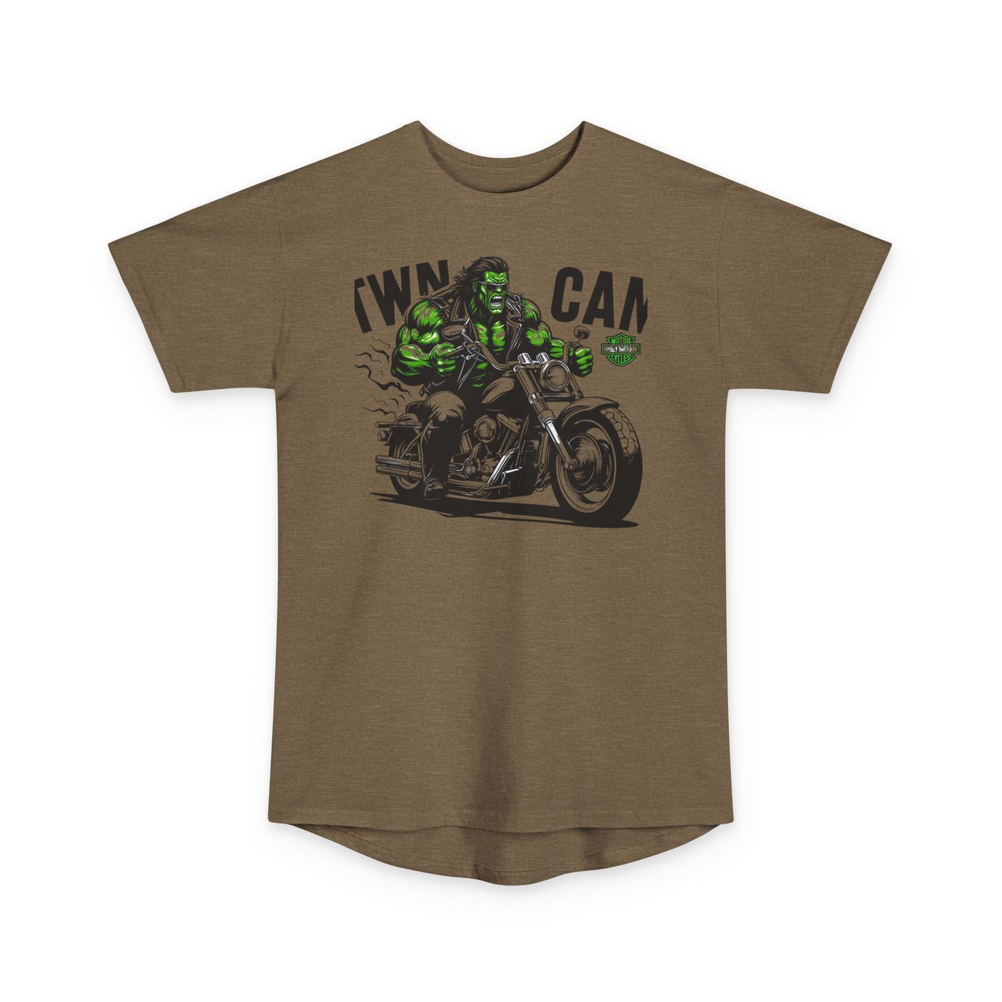 Twin Cam Urban Long Tee - Unisex Long Body Tee with Motorcycle Hulk Design