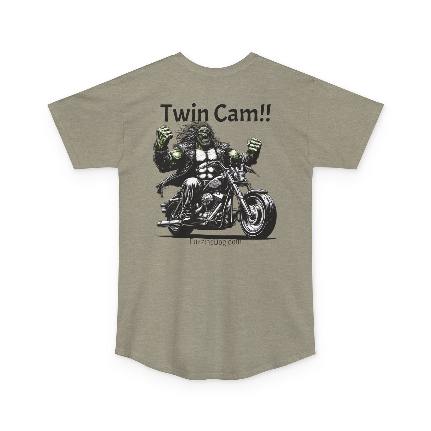 Twin Cam Urban Long Tee - Unisex Long Body Tee with Motorcycle Hulk Design