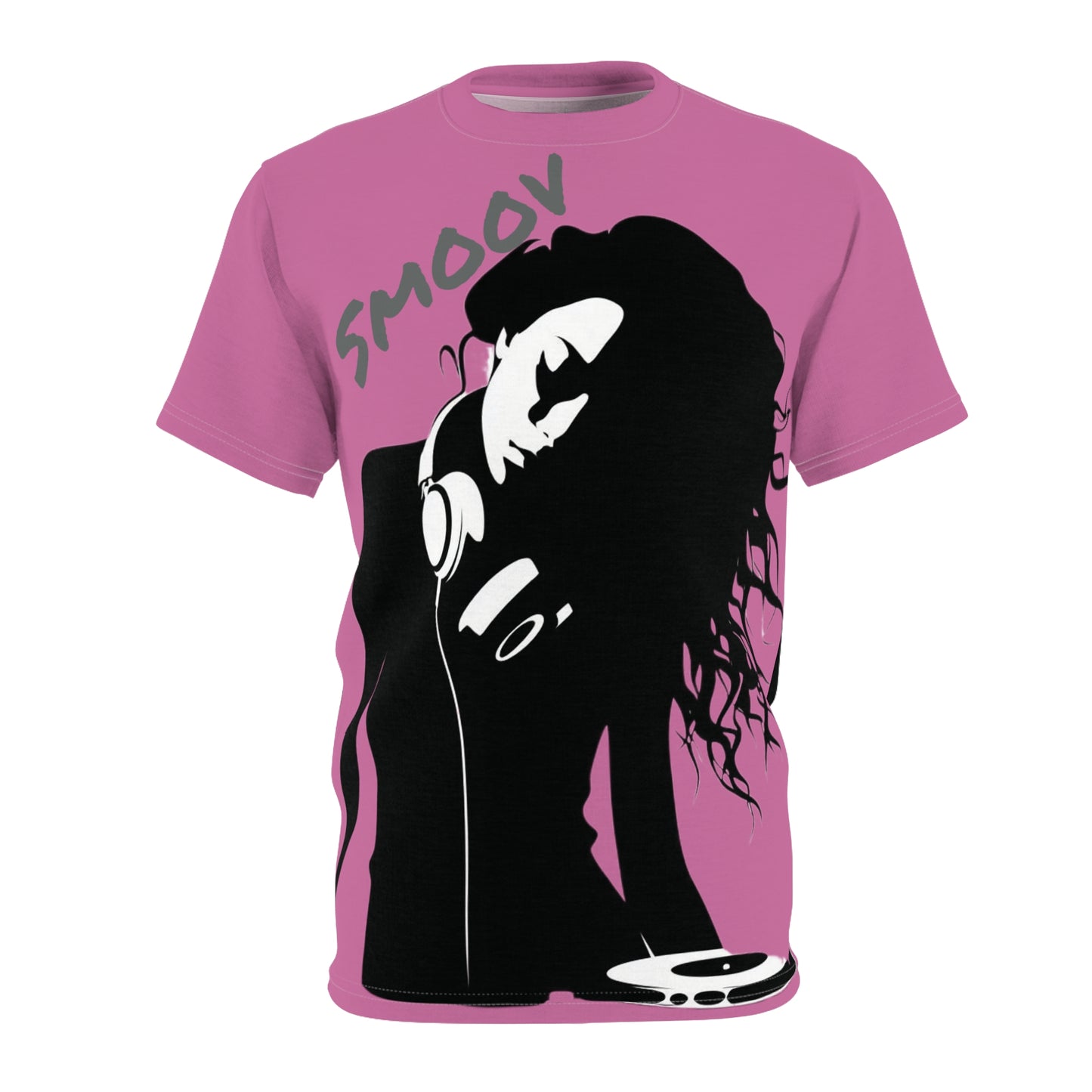 Smoov Groov in Pink - Front/Back Unisex Cut & Sew Tee (AOP)