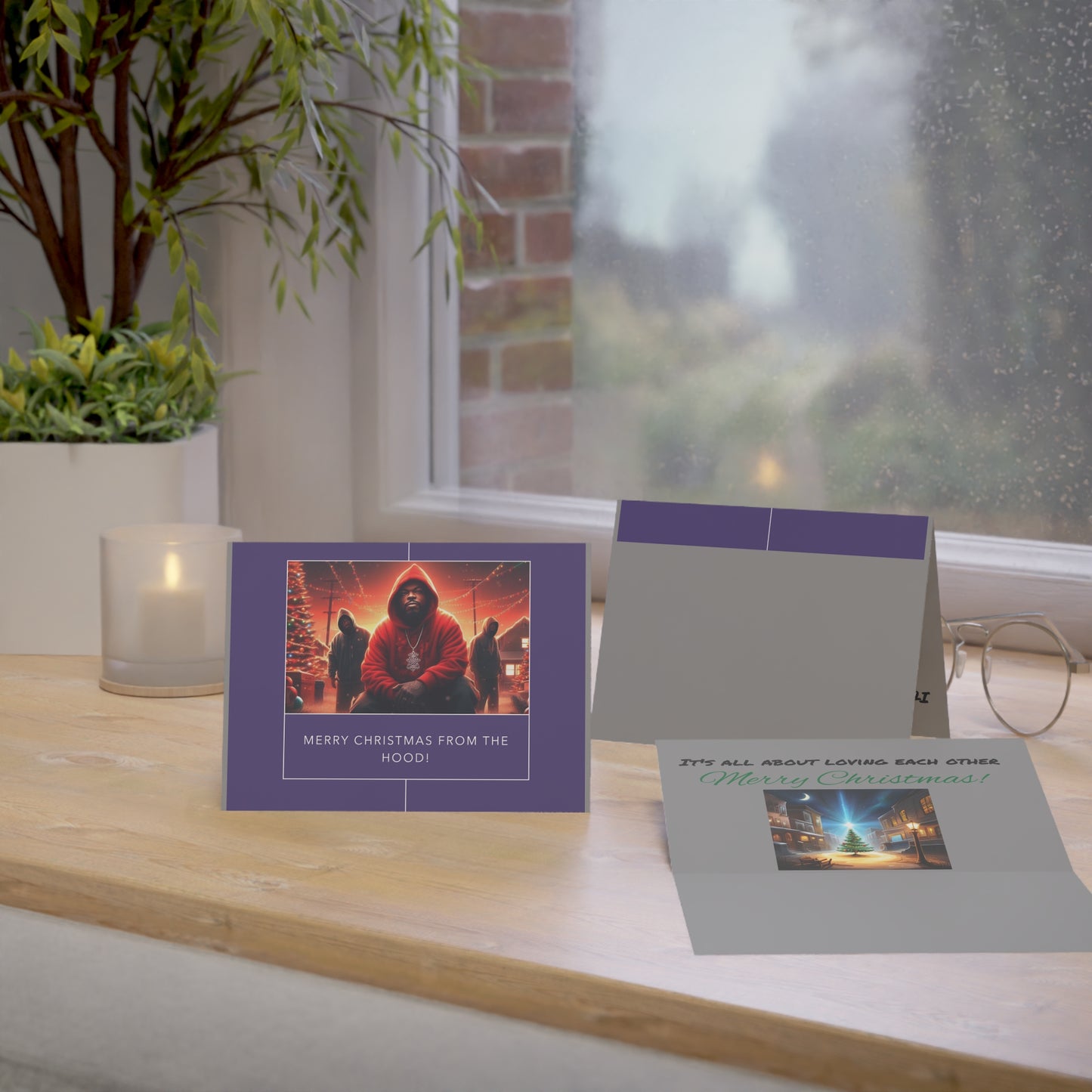 Christmas Greeting Cards (1, 10, 30, and 50pcs) - Merry Christmas from the hood