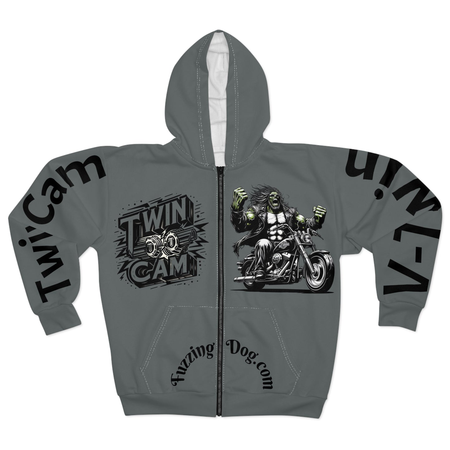 Motorcycle Engine Unisex Zip Hoodie - Twin Cam Lover Gift