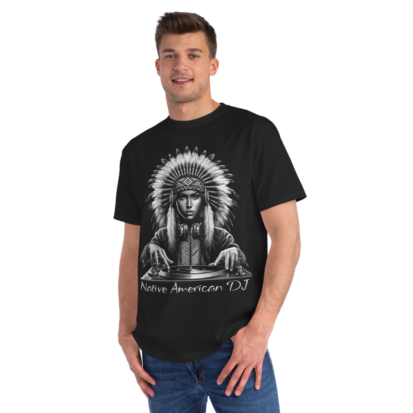 Native American Spin Doctor T-Shirt - Artistic Native Design, Music Lover's Tee