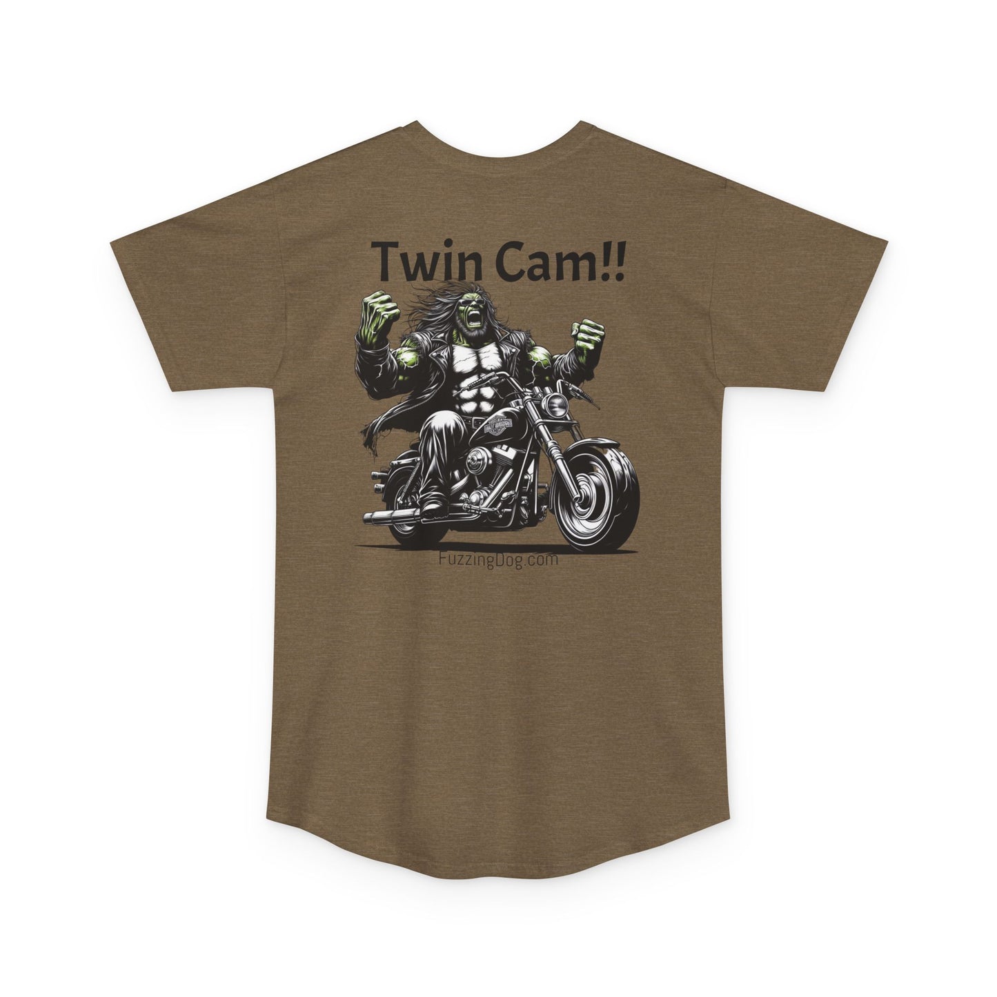 Twin Cam Urban Long Tee - Unisex Long Body Tee with Motorcycle Hulk Design