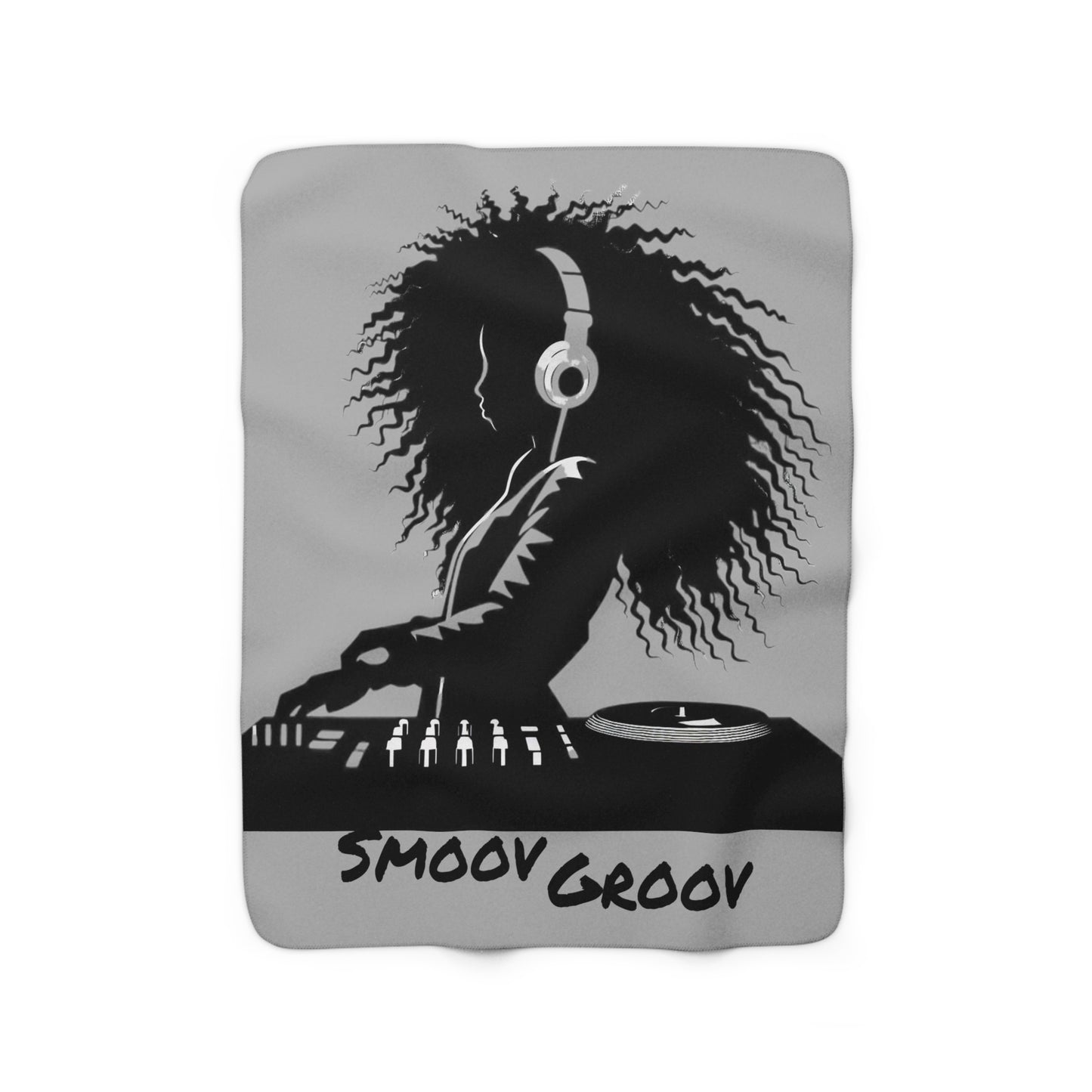 Smoov Grey Sherpa Fleece Blanket