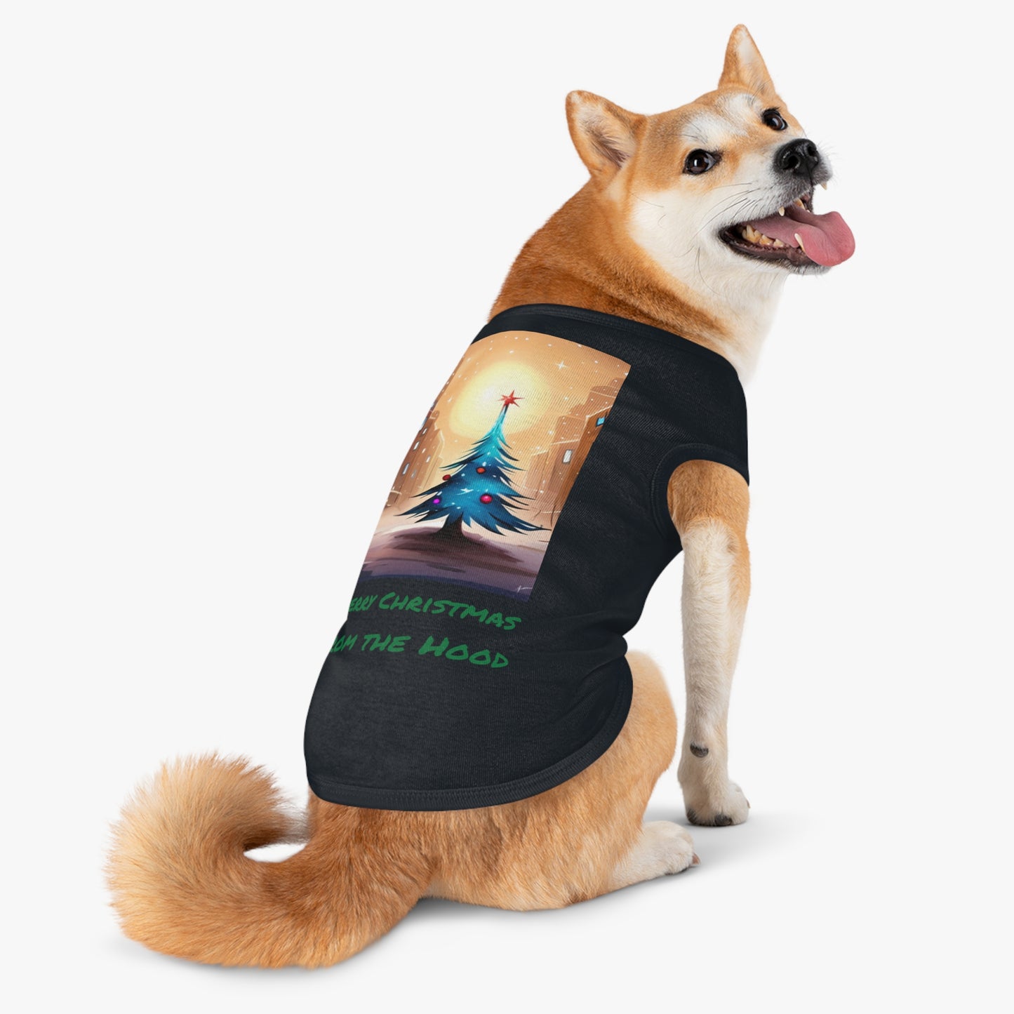 Extra Large Size Merry Christmas From the Hood Dog Shirt