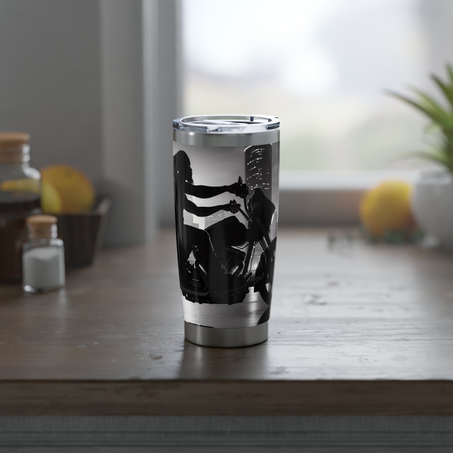 Smoov Dude Night ride in the city Motorcycle 20oz Tumbler