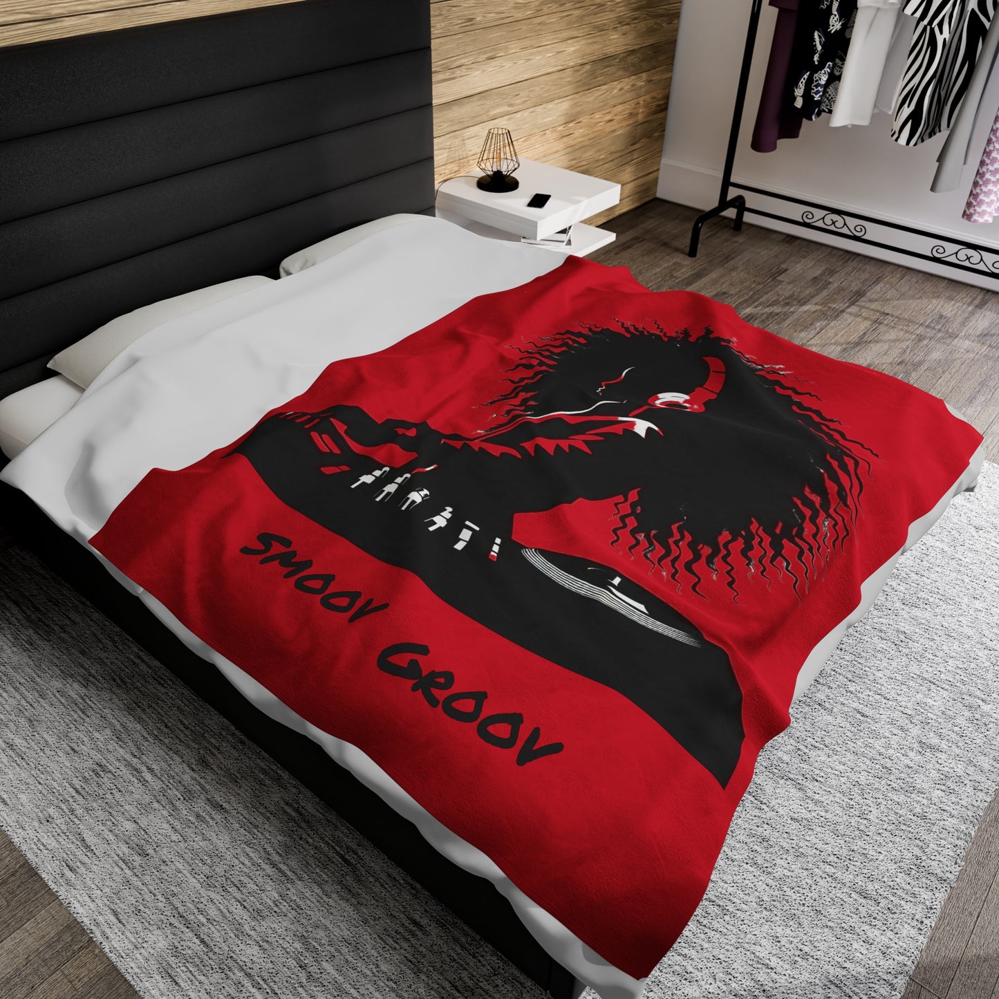 Smoov Red Velveteen Plush Blanket