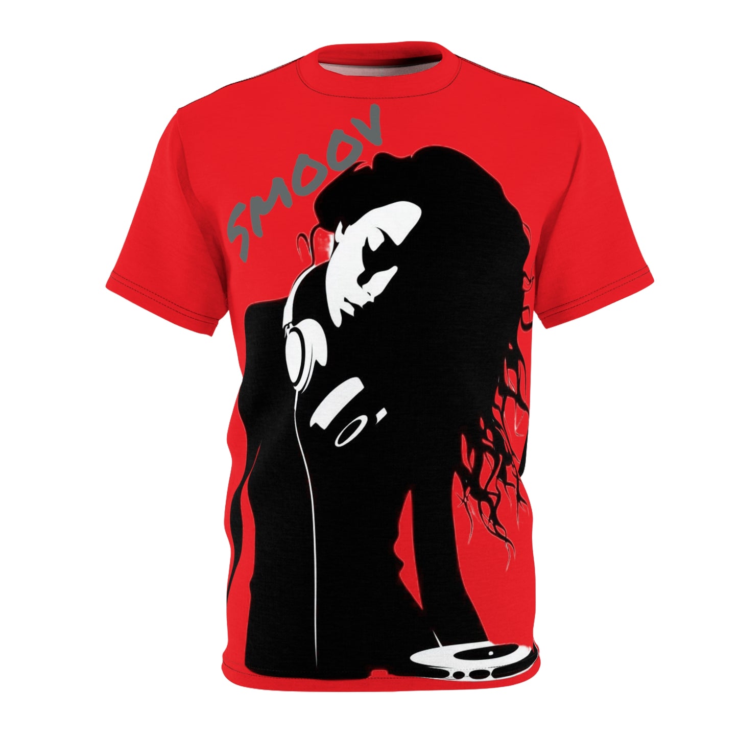 Smoov Groov in Red - Front/Back Unisex Cut & Sew Tee (AOP)