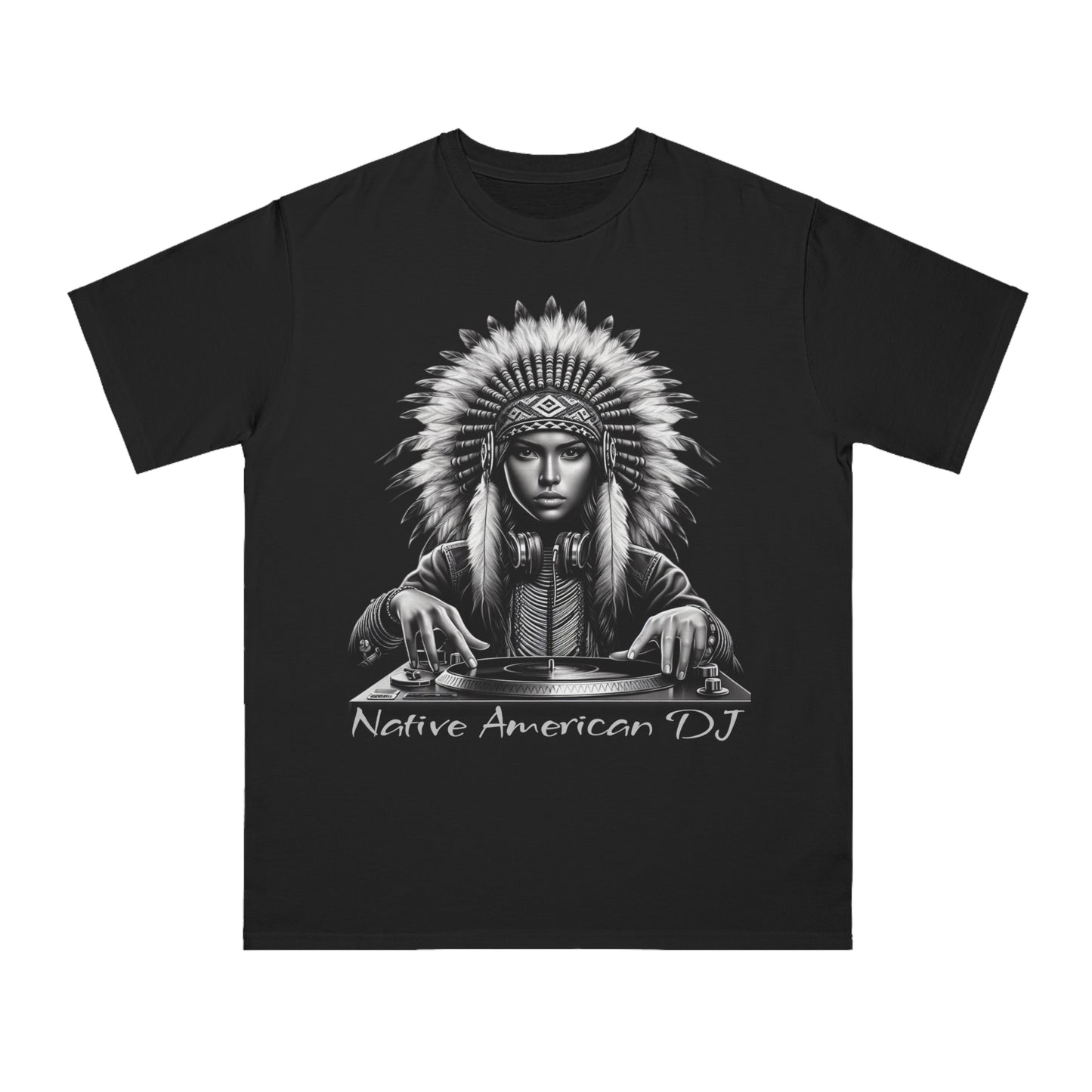 Native American Spin Doctor T-Shirt - Artistic Native Design, Music Lover's Tee