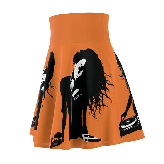 Women's Skater Skirt Pop Art DJ Girl