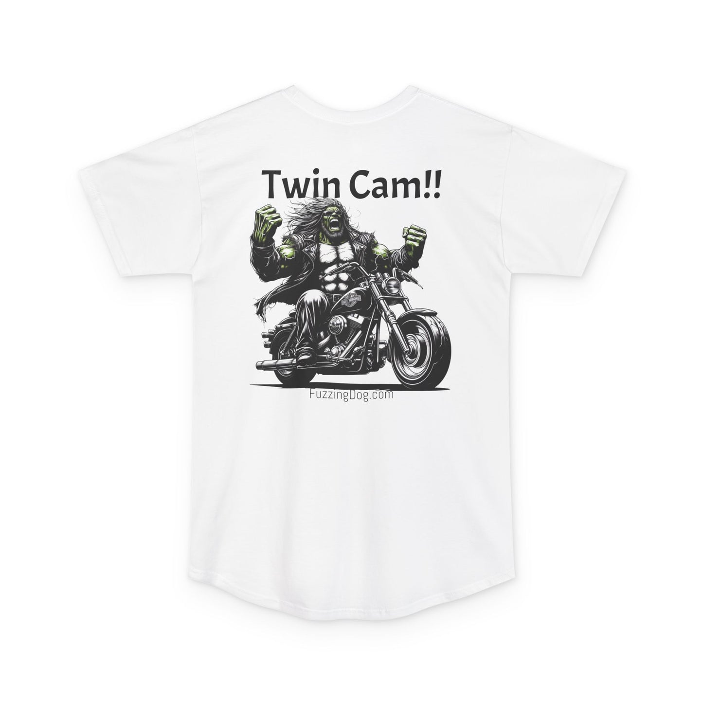 Twin Cam Urban Long Tee - Unisex Long Body Tee with Motorcycle Hulk Design