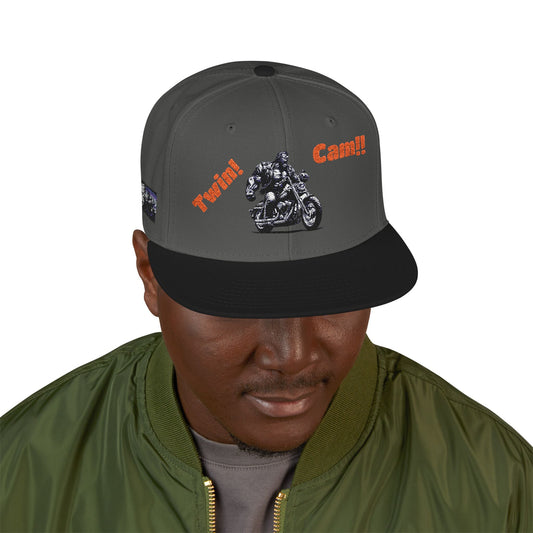 Twin Cam!! Snapback Hat with Embroidery, Adjustable Snapback