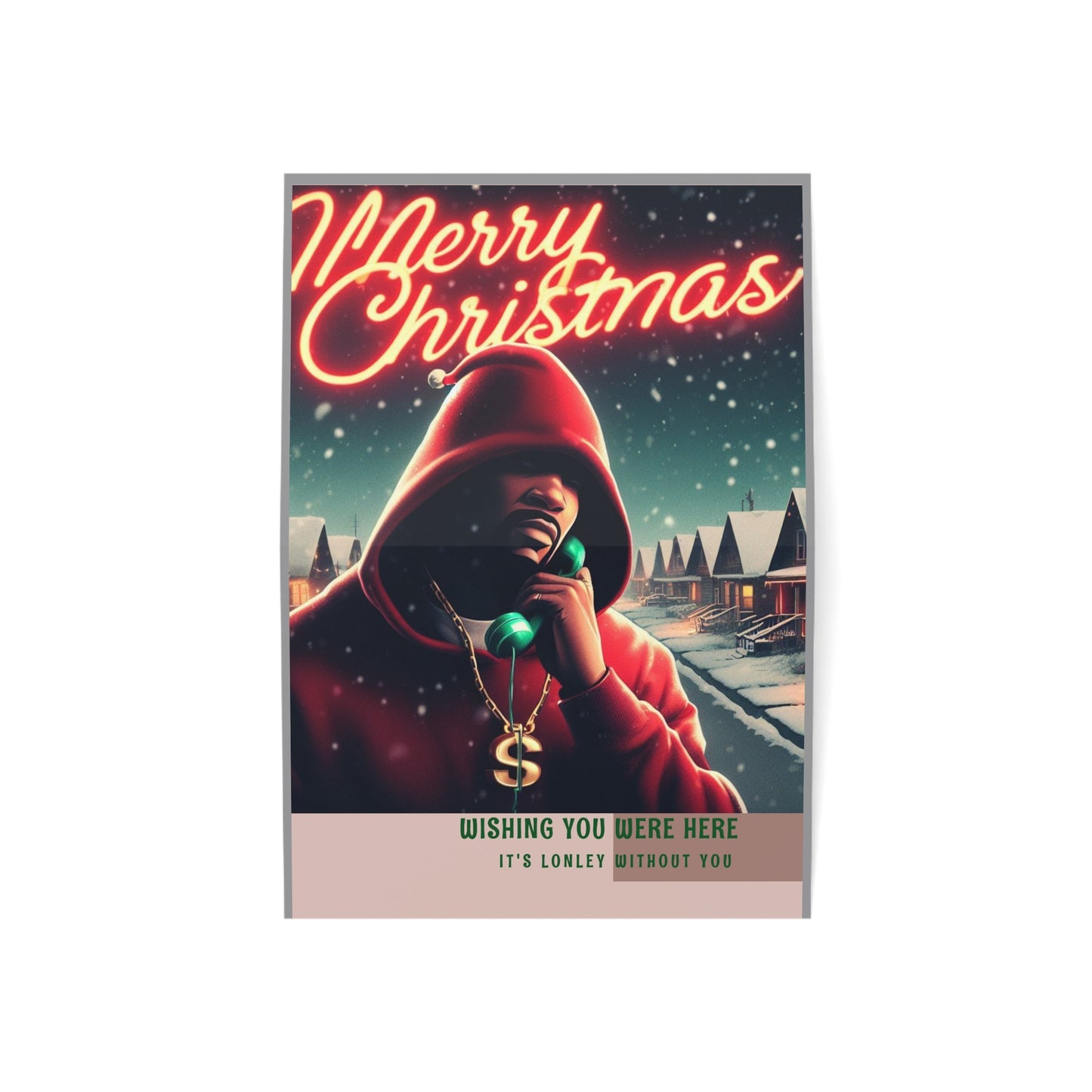 Christmas Greeting Cards (10pcs) - It's Lonely Without You Holiday Card Set