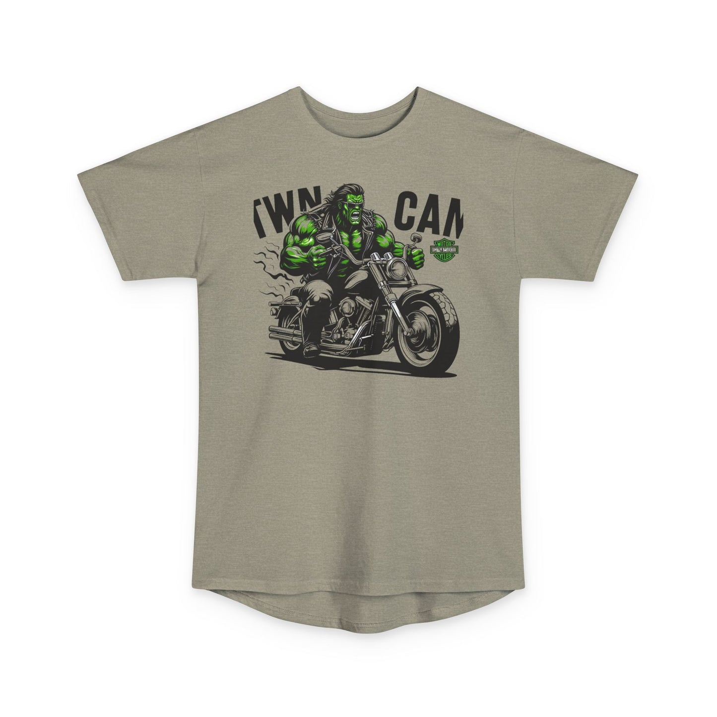 Twin Cam Urban Long Tee - Unisex Long Body Tee with Motorcycle Hulk Design
