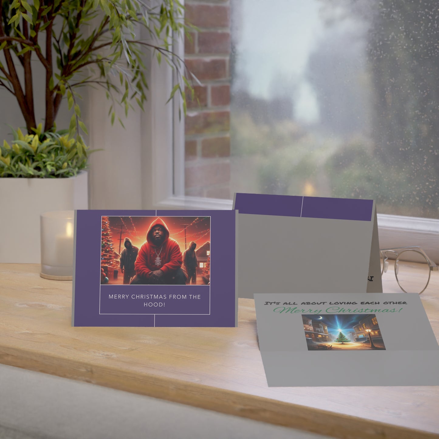 Christmas Greeting Cards (1, 10, 30, and 50pcs) - Merry Christmas from the hood